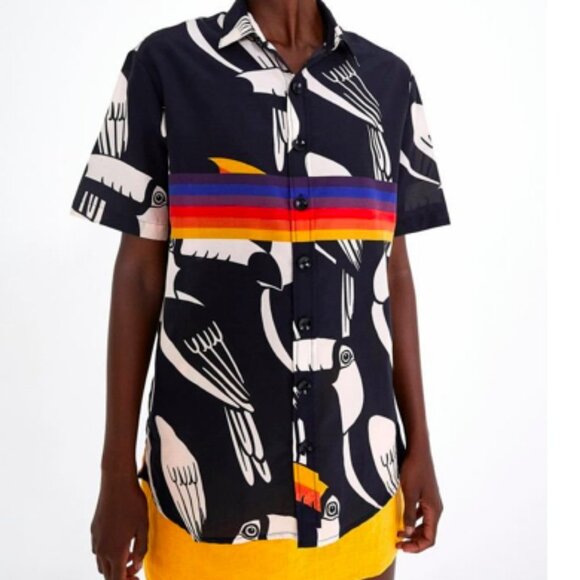 FARM Rio Tops - FARM Rio Tucanos Boyfriend Shirt
